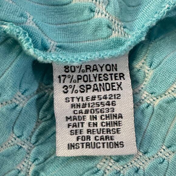 HABITAT Women's Small Long Sleeve Textured Asymmetric Hem Scoop Neck Blue Tunic - Picture 5 of 6